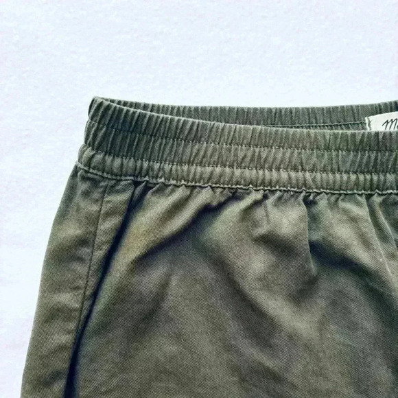 MADEWELL Army Green Cotton Elastic Highrise Side Tie Soft Board Shorts Size M - Picture 4 of 13